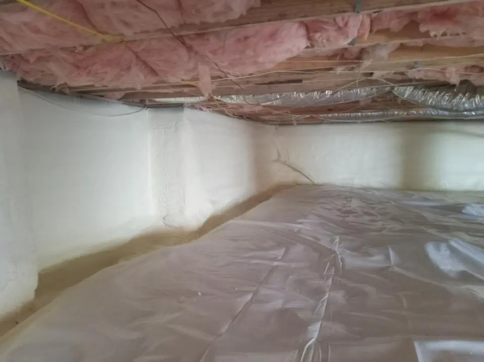 Crawl space encapsulation with closed-cell spray foam for Roof Waterproofing in Monitor